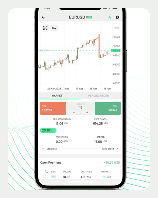 Экран приложения Match-Trader: движок проп-фирмы в проп-трейдинге